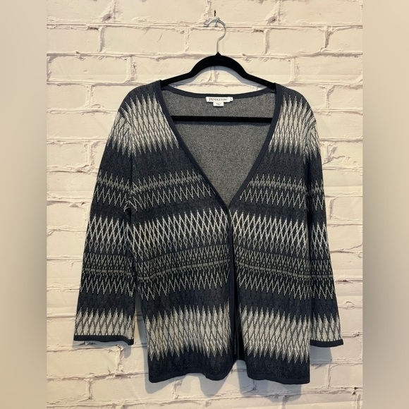 Pendleton blue Aztec Style Print one button Cardigan Size Large - Picture 1 of 7